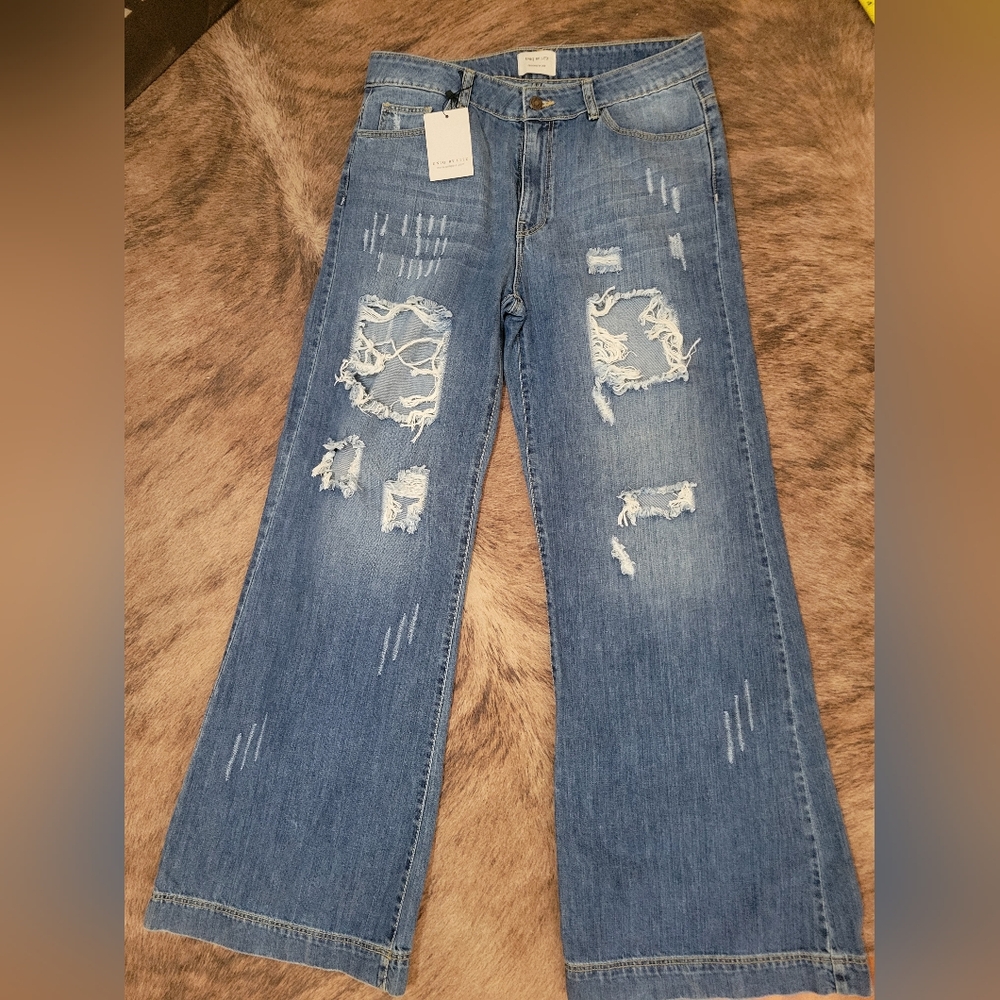 Distressed Blue Jeans